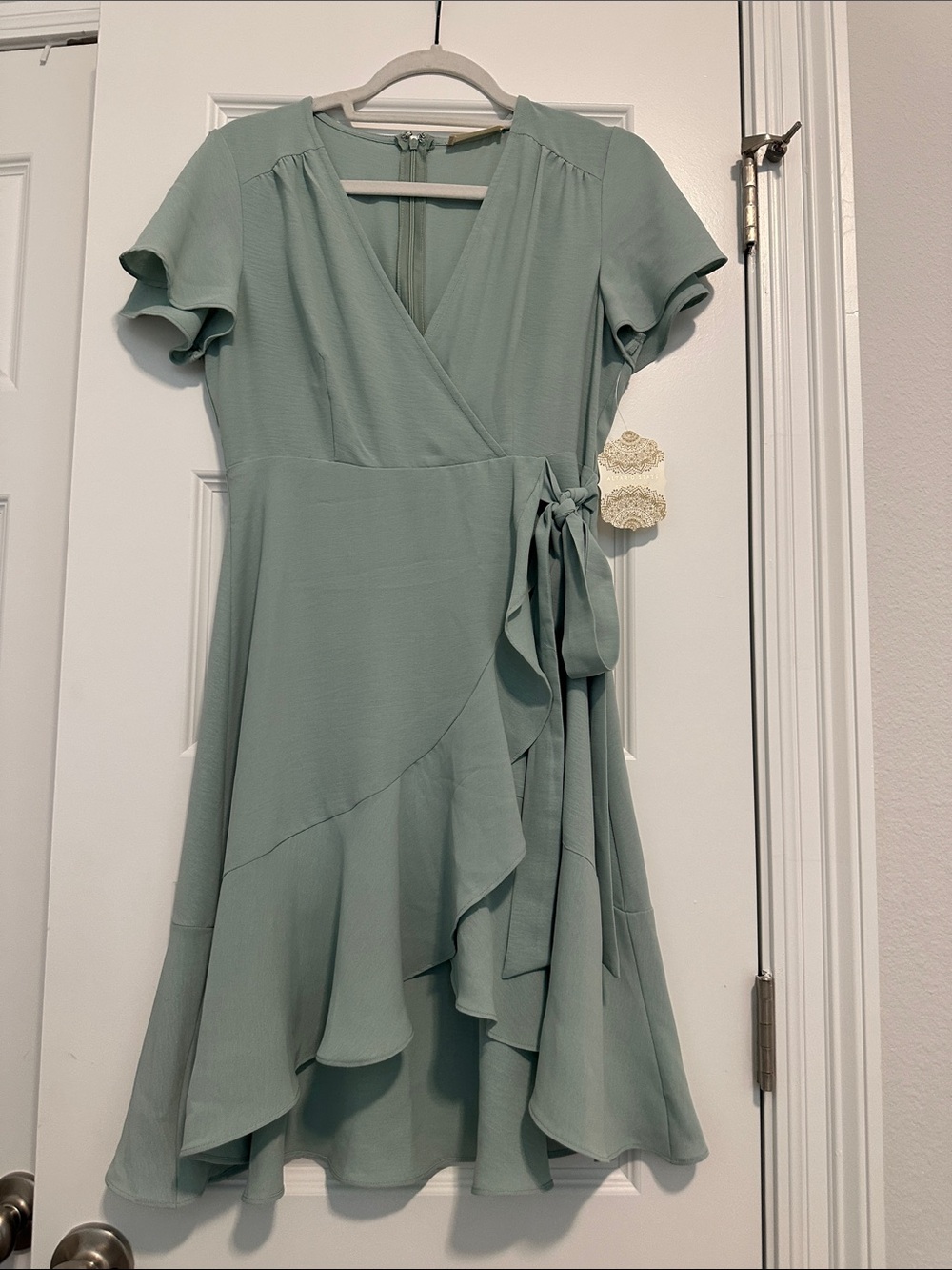 Altar'd State Dusty Sage Wrap Midi Dress